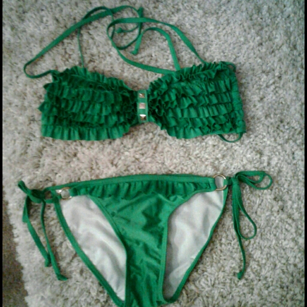 Green two piece 'Plunge' Bikini